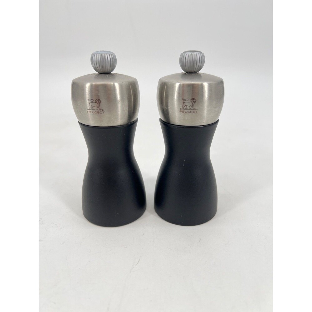 Peugeot - Fidji Manual Salt and Pepper Mill Set - Adjustable Grinders - Beech...